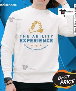 Nice The Ability Experience Pi Kappa Phi philanthropy sweatshirt in vibrant colors, showcasing community support and style.
