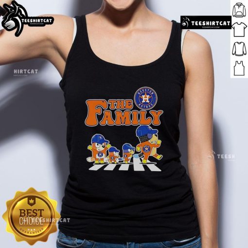 Bluey Houston Astros Abbey Road tank top featuring a family design, perfect for fans and summer outings.