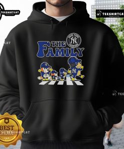 Alt Text: Family wearing Nice The Family Bluey New York Yankees Abbey Road Hoodie, showcasing a stylish and fun design.