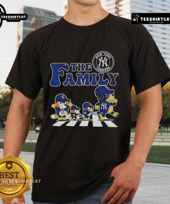 Alt Text: Nice The Family Bluey New York Yankees Abbey Road T-Shirt featuring Bluey and family in a fun design.