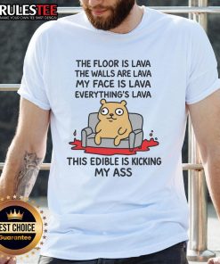 Funny 'The Floor Is Lava' T-shirt design featuring vibrant graphics, perfect for lava-themed humor lovers and gamers.