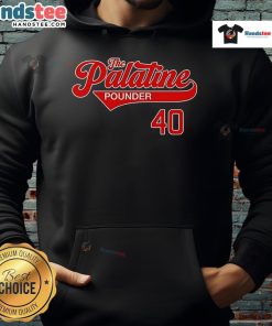 Alt Text: Stylish Nice The Palatine Pounder 40 hoodie featuring vibrant graphics and a comfortable fit, perfect for casual wear.