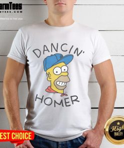 Alt Text: Nice The Simpsons Dancin' Homer T-Shirt featuring iconic cartoon character Homer Simpson dancing in vibrant colors.