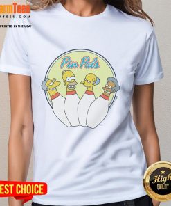 Nice The Simpsons Pin Pals Ladies Tee featuring colorful graphics of beloved characters for fans of the iconic show.