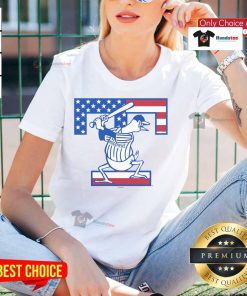 Patriotic home cap and soft ladies tee featuring Nice Toledo Mud Hens design, perfect for game day and casual wear.