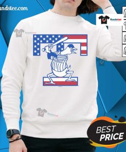 Patriotic home cap soft sweatshirt featuring Nice Toledo Mud Hens logo, perfect for baseball fans and casual wear.