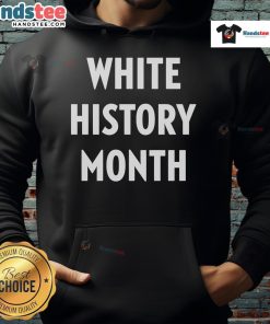 Tommy Robinson's White History Month hoodie featuring bold graphics and a modern design, perfect for casual wear.