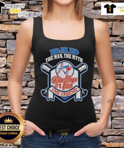 Blue Jays dad tank top featuring 'The Man, The Myth, The Legend' design, perfect for Toronto baseball fans.