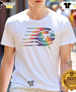 Nice Toronto Tempo Team Logo Pride T-Shirt featuring vibrant colors and inclusive design for LGBTQ+ pride celebrations.