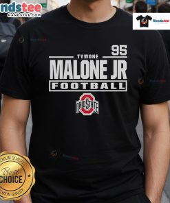 Alt Text: Nice Tywone Malone Jr Ohio State Buckeyes Football 95 T-Shirt showcasing team pride and vibrant colors. Perfect for fans!