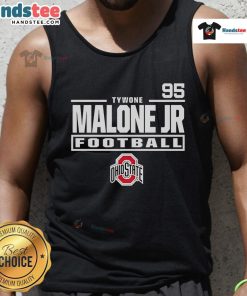 Nice Tywone Malone Jr. Ohio State Buckeyes Football 95 tank top showcasing team spirit and athletic style.
