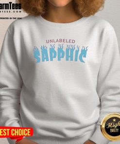 Cozy Nice Unlabeled Sapphic Sweatshirt in vibrant colors, perfect for LGBTQ+ pride and casual wear.
