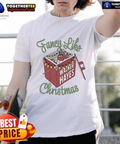 Alt Text: Walker Hayes Fancy Like Christmas T-Shirt featuring festive designs celebrating the holiday spirit.