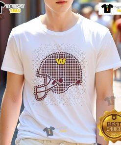Alt Text: Washington Commanders Polka Dots Helmet T-Shirt featuring vibrant polka dot design for fans of the NFL team.