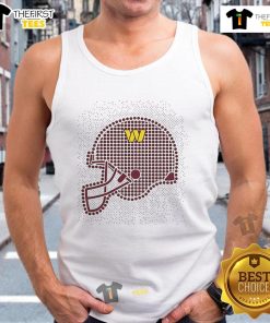 Alt Text: Stylish Nice Washington Commanders Polka Dots Helmet Tank Top for fans, featuring vibrant colors and a trendy design.