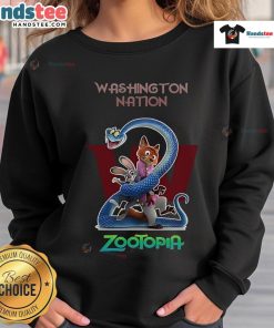 Cozy Nice Washington Nation Zootopia 2 sweatshirt featuring vibrant graphics and a stylish design for fans.