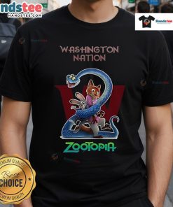 Nice Washington Nation Zootopia 2 T-Shirt featuring vibrant graphics and a comfortable fit for fans of the animated movie.