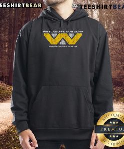 Stylish Weyland-Yutani Corp hoodie featuring 'Building Better Worlds' design, perfect for sci-fi fans and casual wear.