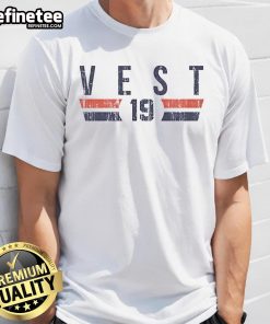 Vintage Nice Will Vest 19 Detroit Font T-Shirt showcasing retro design and bold typography for stylish casual wear.
