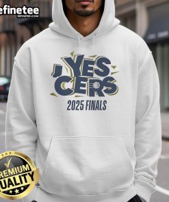 Nice Yes Cers 2025 Finals Indiana Pacers NBA Champions hoodie featuring team colors and logo for basketball fans.