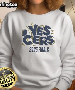 Nice Yes Cers 2025 Finals Indiana Pacers NBA Champions sweatshirt featuring team logo and vibrant colors.