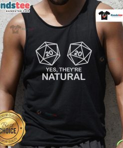 Model wearing a Nice Yes They're Natural tank top, showcasing a stylish and comfortable design for casual summer wear.