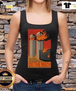 Official 9/11 tank top featuring 2 planes, 3 buildings, and a math theme, perfect for commemorating the historic event.