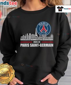 Official 2024-25 Champions Paris Saint-Germain F.C. Limited Edition Sweatshirt featuring team logo and sleek design.