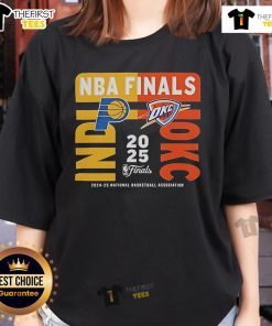 Official 2025 NBA Finals matchup tee featuring Indiana Pacers vs. OKC Thunder, perfect for passionate basketball fans.