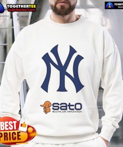 2025 New York Yankees Sato Healthcare Innovation Day Sweatshirt featuring team logo and vibrant design.