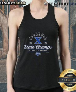 St. Xavier Bombers tank top celebrating 2025 OHSAA Boys Lacrosse D1 State Champions with vibrant team colors.