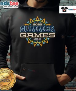 Official 2025 SOMI Summer Games Hoodie showcasing vibrant colors and logo, perfect for sports enthusiasts.