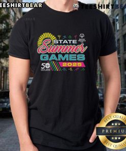Alt Text: Official 2025 Sooh State Summer Games T-Shirt featuring vibrant colors and event logo, perfect for athletes and fans.