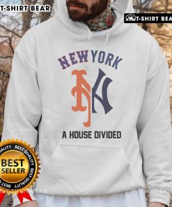 Official 2025 Yankees X Mets House Divided Subway Series Hoodie showcasing team logos and vibrant design.