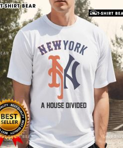 Official 2025 Yankees X Mets A House Divided Subway Series T-Shirt featuring team logos and vibrant colors for fans.