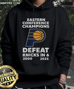 Official 25 Years Eastern Conference Champions hoodie celebrating the 2000 victory over the Knicks in 6 games.