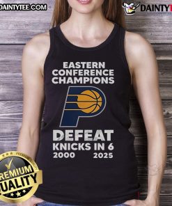 Official 25 Years Eastern Conference Champions tank top celebrating the 2000 victory over Knicks in 6 games.