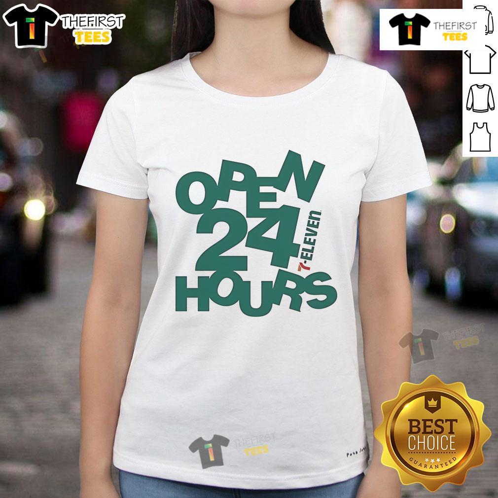 Official 7 Eleven Open 24 Hours Abstract Ladies Tee