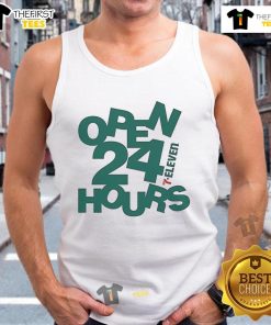 Official 7-Eleven Open 24 Hours abstract tank top featuring vibrant colors and stylish design for casual wear.