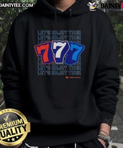 Official 777 Let's Enjoy This Hoodie in black, featuring a stylish design and comfortable fit for casual wear.