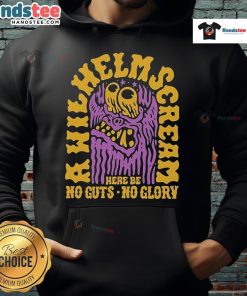 Official A Wilhelm Scream 'No Guts No Glory' hoodie featuring bold graphic design, perfect for music fans and casual wear.