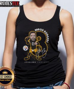 Official Aaron Rodgers black Pittsburgh Steelers Steel City tank top featuring team logo and stylish design.