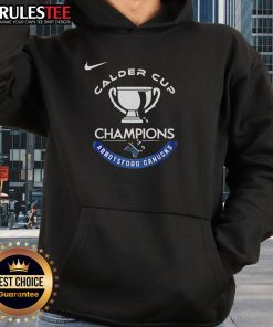 Official Abbotsford Canucks Calder Cup Champions 2025 hoodie featuring team logo and championship design.