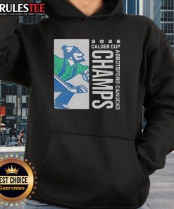 Official Abbotsford Canucks Calder Cup Victory green hoodie displayed on a neutral background, showcasing team pride.