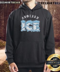 Official Abolish ICE Hoodie in black, featuring bold white text, perfect for supporting immigration reform and social justice.
