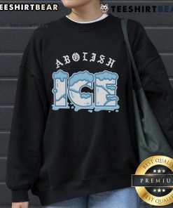 Official Abolish ICE Sweatshirt featuring bold text design, perfect for activists and supporters of immigration reform.