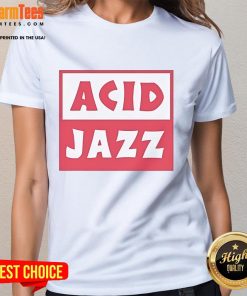 Official Acid Jazz Logo Ladies Tee featuring a stylish design perfect for music lovers and fashion enthusiasts.