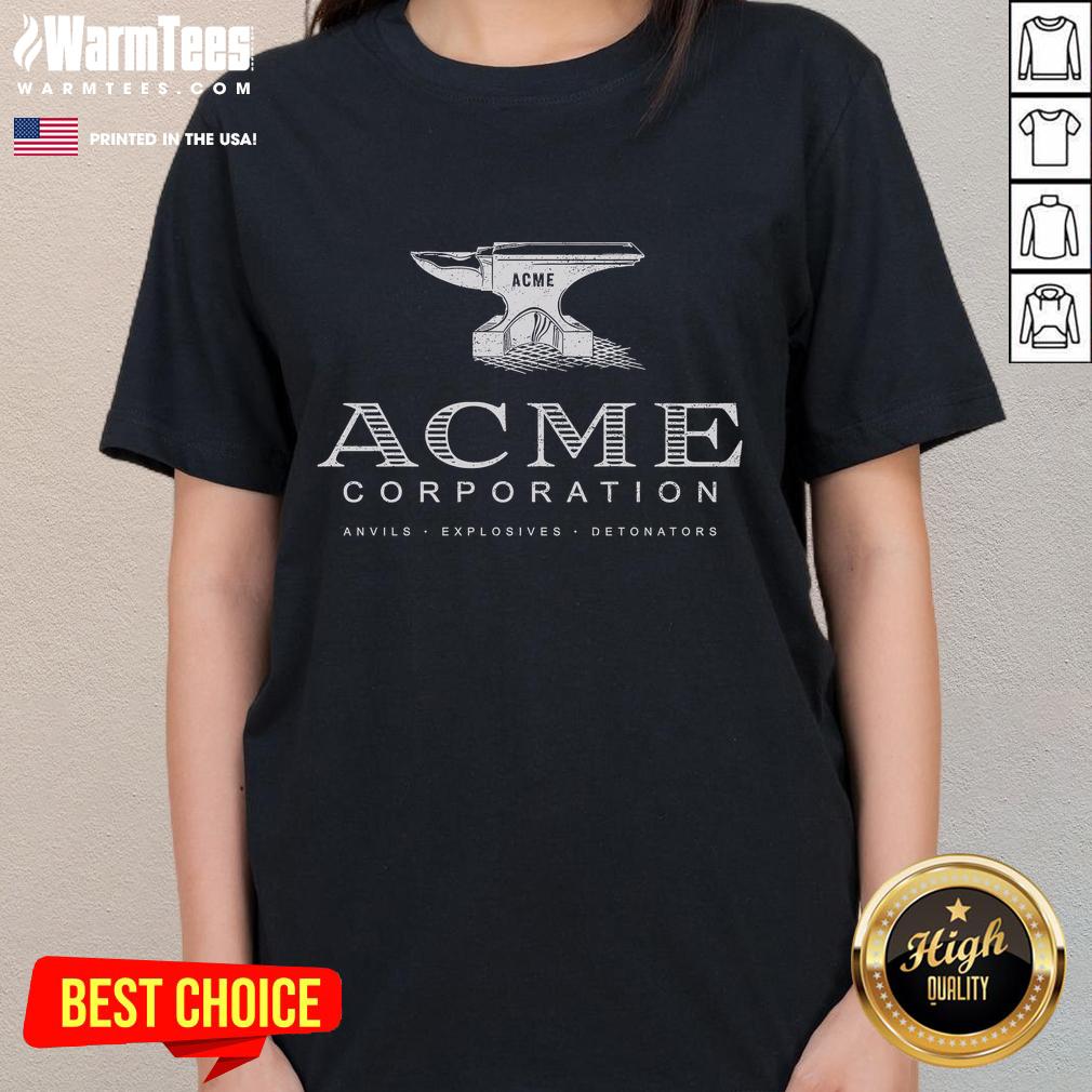 Official Acme Corporation Anvils Explosives Detonators Ladies Tee Official ACME Corporation Anvils and Explosives Detonators Ladies Tee featuring a stylish design and vibrant colors.