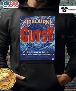 Alt Text: Official Airbourne Gutsy Garage Saarbrcken Live hoodie from the concert on March 29, 2026.