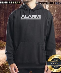 Alt Text: Official Alarm Logo Hoodie featuring a bold logo on a stylish, comfortable fabric, perfect for fans and casual wear.
